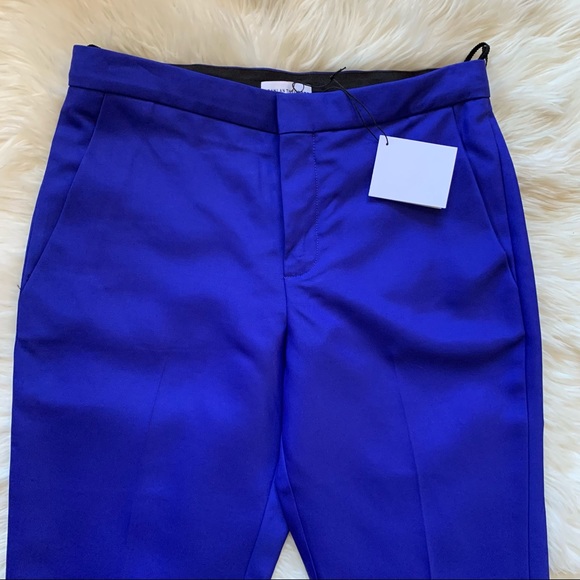 New! SCANLAN THEODORE Slim Bootcut Croppwd Royal Blue Pants - Picture 6 of 11